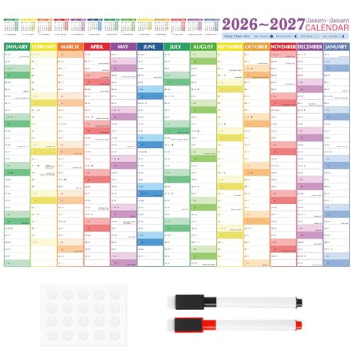 VEYLIN 2026 Academic Wall Calendar, A1 Size 2026 Yearly... - Fournitures Bureau Amazon Royaume-Uni à 1.99€