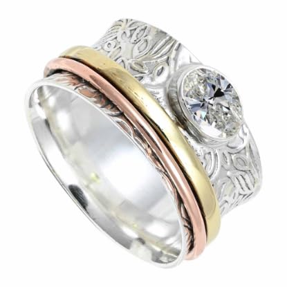 SILVERTROVE Silberplattierter Spinner aus C Z Edelstein für... - Bijoux & Montres Amazon Allemagne à 25.30€