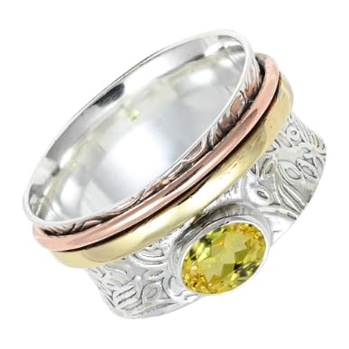 SILVERTROVE Silberplattierter Spinner aus Gelber Saphir... - Bijoux & Montres Amazon Allemagne à 31.63€