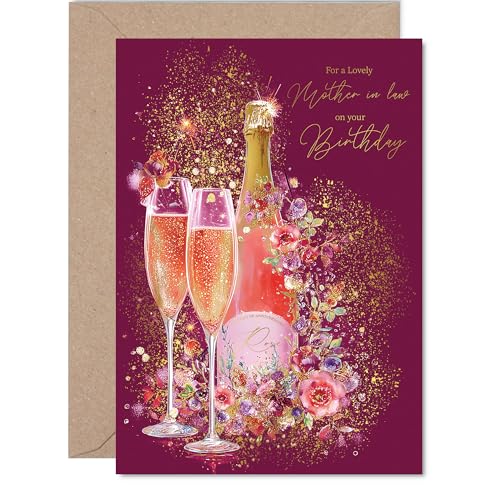 Gold Mother in Law Birthday Card - Sparkling Wine Prosecco... - Auto & Motorcycle Amazon UK à 2.20€