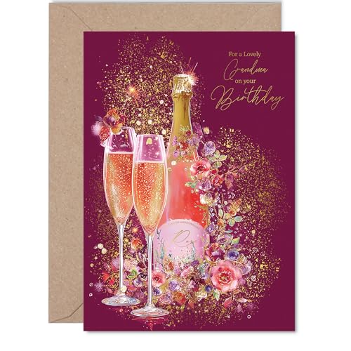 Gold Grandma Birthday Card - Sparkling Wine Prosecco... - Auto & Moto Amazon Royaume-Uni à 2.71€