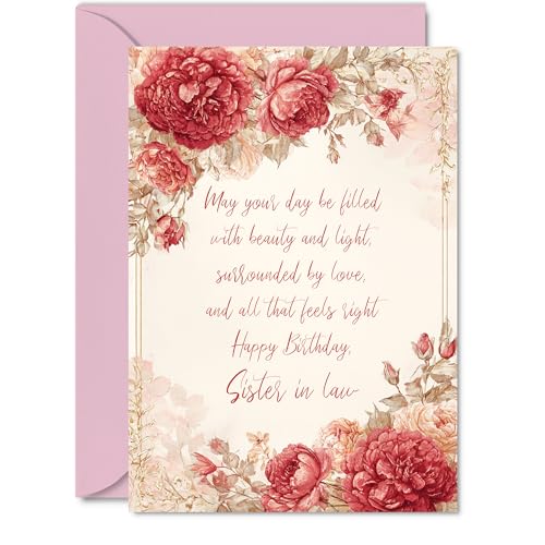 Sister in Law Birthday Card - Vintage Peonies - Happy... - Auto & Moto Amazon Royaume-Uni à 2.78€
