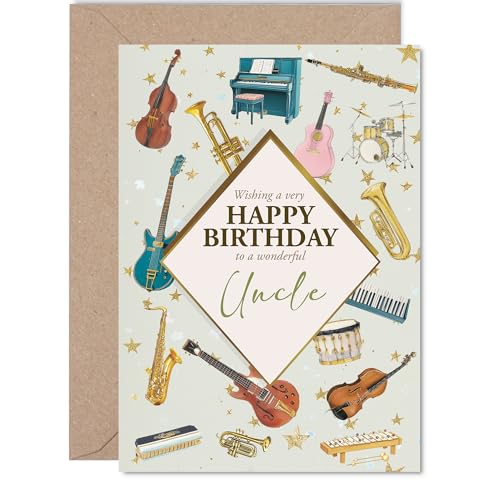 Uncle Birthday Card - Music Lover - Happy Birthday Card for... - Auto & Moto en promo à 2.01€