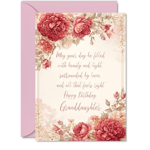 Granddaughter Birthday Card - Vintage Peonies - Happy... - Auto & Moto en promo à 2.36€