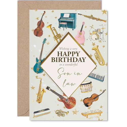 Son in Law Birthday Card - Music Lover - Happy Birthday... - Auto & Moto en promo à 2.30€