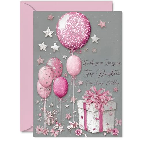Silver Step Daughter Birthday Card - Silver and Pink... - Auto & Moto Amazon Royaume-Uni à 2.61€