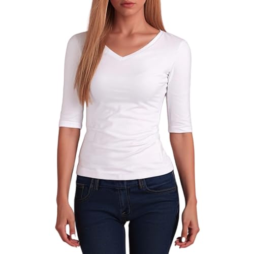Celanisai Camiseta de mujer de manga corta con cuello en V... - Mode & Vêtements en promo à 1.69€