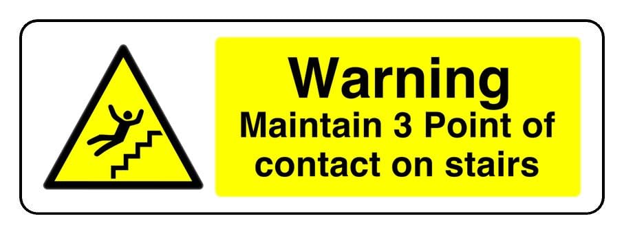 Warning Maintain 3 Point Of Contact On Stairs - safety sign... - Fournitures Bureau Amazon Royaume-Uni à 1.69€