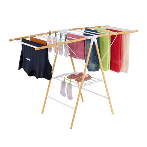 Relaxdays Wäscheständer, klappbar, 2 Ebenen, HxBxT: 100 x... - Maison & Cuisine Amazon Allemagne à 39.99€