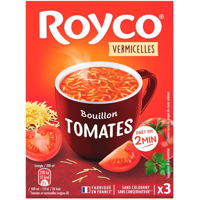 ROYCO Soupe bouillon instantanée à la tomate et vermicelles... - Épicerie Amazon France à 2.80€