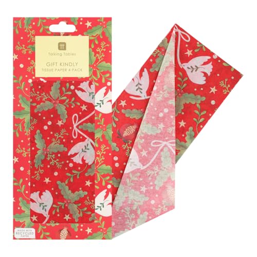 Talking Tables 4 x Christmas Tissue Paper Sheets Red... - Home & Kitchen Amazon UK à 1.91€