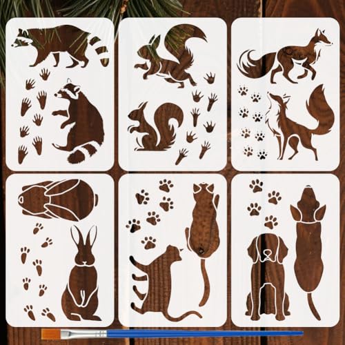 FINGERINSPIRE 6Styles Tier Und Fußabdruck Schablonen Mit... - Loisirs Créatifs Amazon Allemagne à 6.79€
