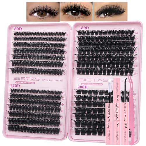 SIISTAS Cluster Lashes Kit 80D-200D Thick Individual... - Bricolage & Outils Amazon Royaume-Uni à 4.99€