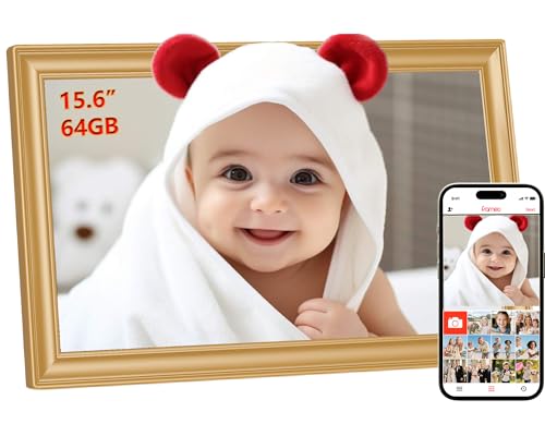 Frameo Cadre photo numérique doré 15,6" FHD 1920 x 1080p... en promo à 122,02€ (-40%) sur Amazon FR