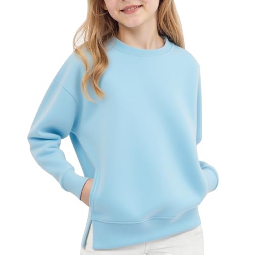 Sudadera de color sólido para niñas, sudadera de manga... - Bon plan à 1.49€