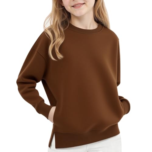Sudadera de color sólido para niñas, sudadera de manga... - Bon plan à 1.49€