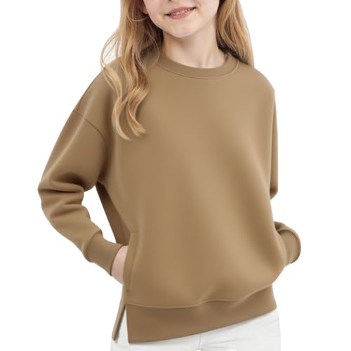 Sudadera de color liso para niñas, sudadera de manga larga... - Bon plan à 1.49€