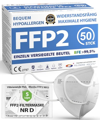 ADESTE – 50x FFP2 NR D Maske, Hygienische 5-lagige... - Amazon Allemagne à 13.99€