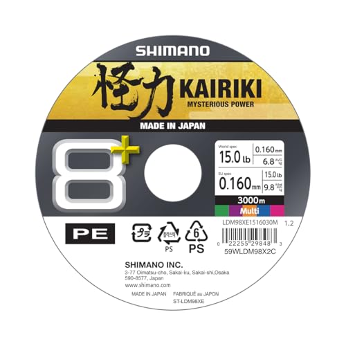 SHIMANO Line Kairiki 8+ - 3000m 0.16mm 11.1kg Multi C. filo... - Sports & Fitness Amazon Italy à 281.95€