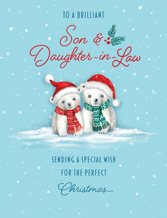 Christmas Card, To a Brilliant Son & Daughter in Law - 8 x... - Auto & Moto Amazon Royaume-Uni à 1.83€