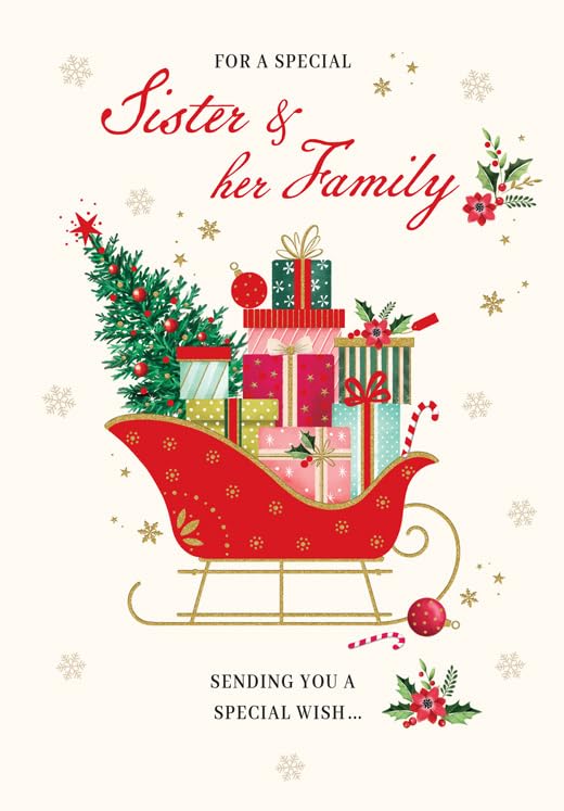 Christmas Card, For a Special Sister & Family - 9 x 6... - Auto & Motorcycle Amazon UK à 1.62€