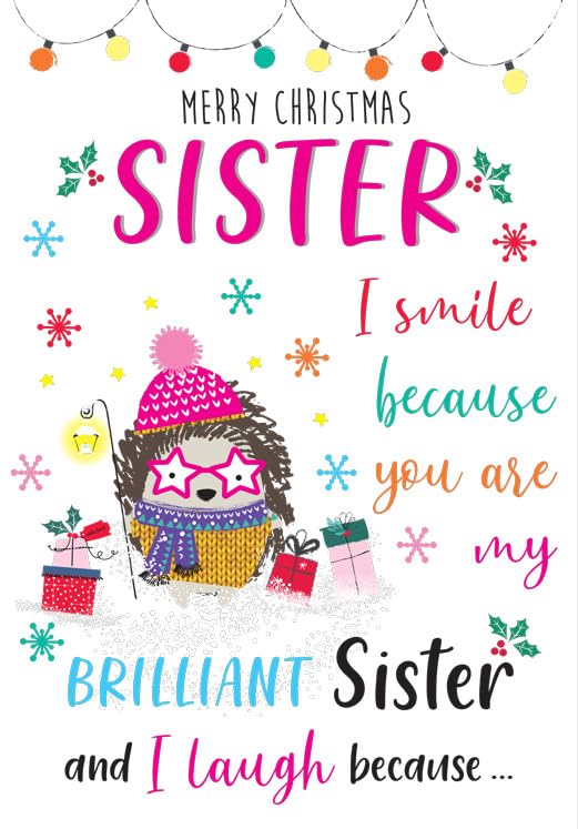 Christmas Card, Humour Text Merry Christmas Sister Hedgehog... - Auto & Moto Amazon Royaume-Uni à 1.46€