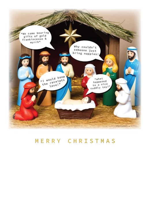 Christmas Card, Funny Humour Text Nativity - 7 x 5 inches... - Auto & Moto en promo à 1.59€