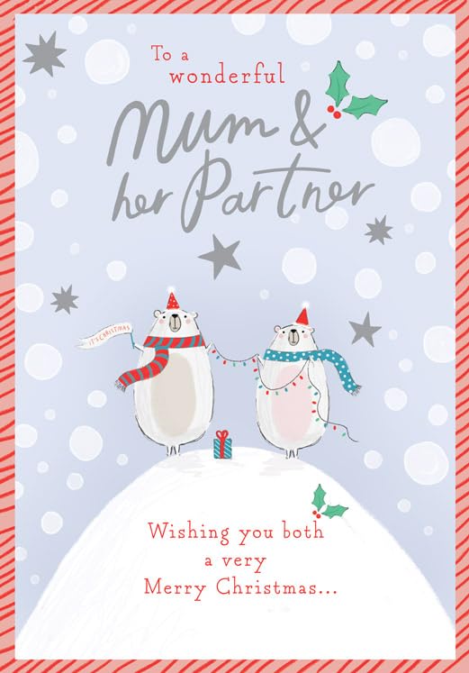 Christmas Card, To a Wonderful Mum & Partner - 9 x 6 inches... - Auto & Moto Amazon Royaume-Uni à 2.38€