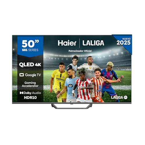 Haier QLED 4K UHD H50S81FUX - 50", Smart TV, Google TV... - High-Tech & Électronique Amazon Espagne à 299.00€