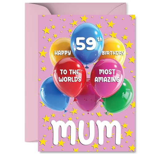 Mum 59th Birthday Card - Worlds Most Amazing - Happy... - Fournitures Bureau Amazon Royaume-Uni à 2.77€
