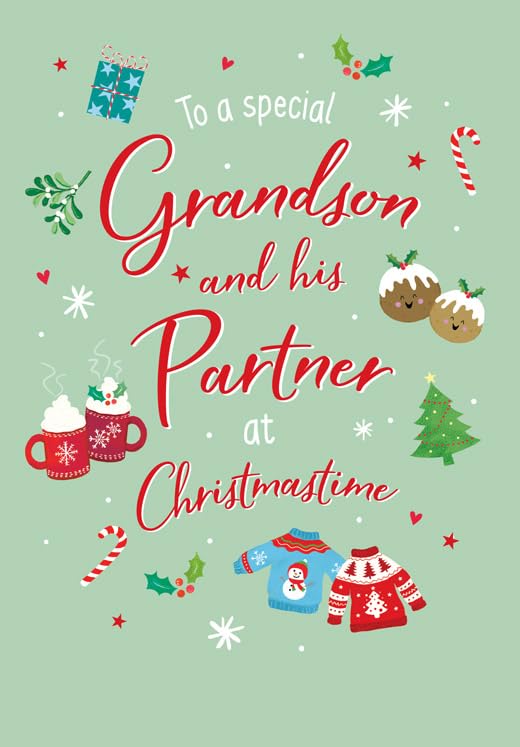 Christmas Card, To a Special Grandson & Partner - 9 x 6... - Auto & Moto Amazon Royaume-Uni à 1.55€