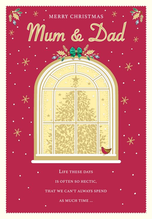 Christmas Card, Merry Christmas Mum & Dad - 9 x 6 inches... - Auto & Motorcycle Amazon UK à 2.25€