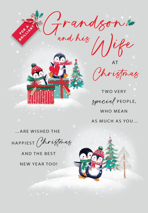 Christmas Card, For a Brillant Grandson & Wife - 9 x 6... - Auto & Moto Amazon Royaume-Uni à 2.30€