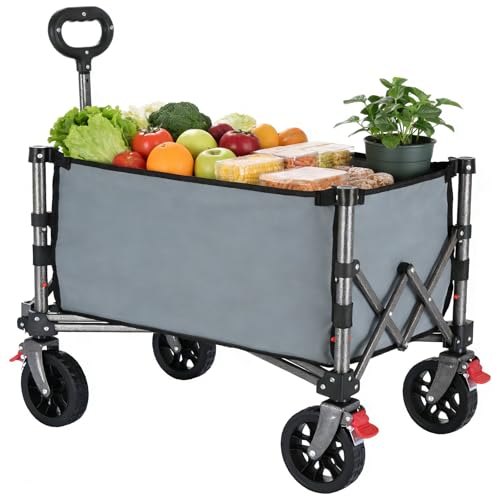 Festival Trolley on Wheels, 60.5L Folding Wagon, Portable... - Jardin & Extérieur Amazon Royaume-Uni à 27.99€