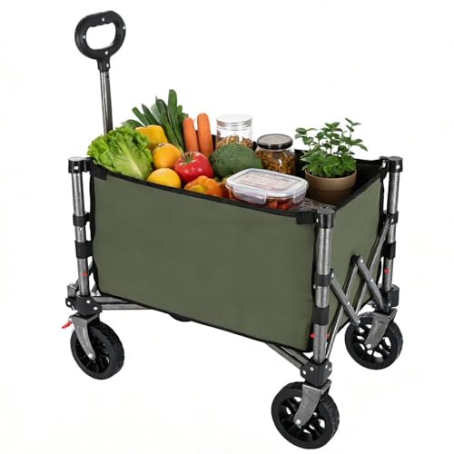Festival Trolley on Wheels, 60.5L Folding Wagon, Portable... - Jardin & Extérieur Amazon Royaume-Uni à 31.99€