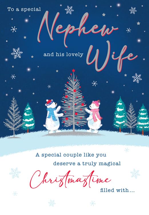 Christmas Card, To a Special Nephew & Lovely Wife Bears &... - Auto & Moto en promo à 1.86€