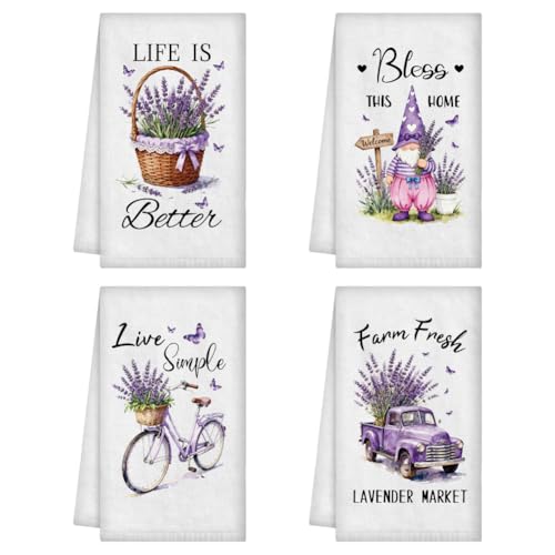 WADORN 4 Serviette à Main à Thème Lavande, Torchon... - Maison & Cuisine Amazon France à 15.99€