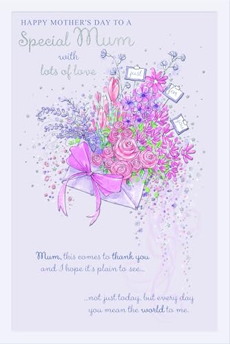 Stunning Mother's Day Card With Floral Artwork And Paper... - Auto & Moto Amazon Royaume-Uni à 1.42€