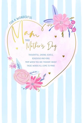 Beautiful Mother's Day Card For Mam With Flowers, Blue... - Jardin & Extérieur en promo à 1.42€