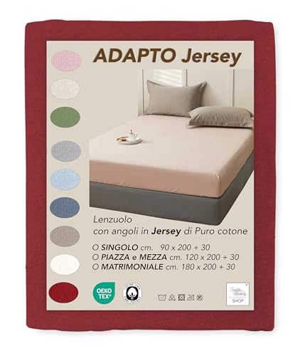 Parure de lit avec coins en jersey Bordeaux – coton... - Maison & Cuisine Amazon France à 16.49€