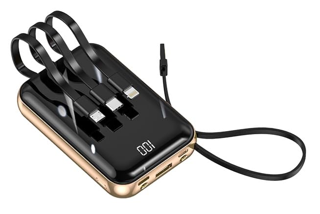 Power Bank 10 000 mAh Smart·J DX458 avec câbles intégrés... en promo à 11,41€ (-52%) sur Amazon FR