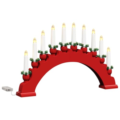vidaXL Arche de Bougies de Noël avec 10 Bougies LED Rouge... - Maison & Cuisine en promo à 28.99€