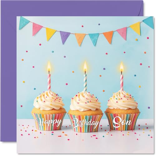 Son Birthday Card - Birthday Cupcakes - Happy Birthday Card... - High-Tech & Électronique Amazon Royaume-Uni à 2.35€