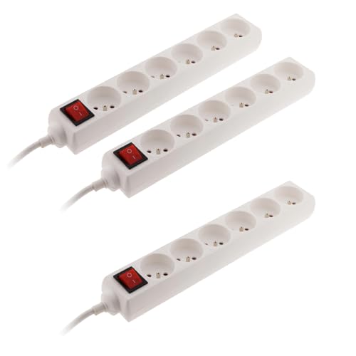 Lot de 3 Blocs 6 Prises 16A 2P+T + Interrupteur - Blanc... - Jouets & Jeux Amazon France à 14.97€