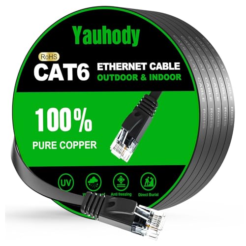 Yauhody CAT 6 Ethernet-Kabel 5m Schwarzes Netzwerkkabel... - High-Tech & Électronique en promo à 6.99€