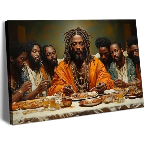 Modern Black Jesus Canvas Wall Art African American The... - Maison & Cuisine en promo à 1.00€
