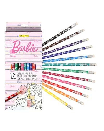ONLINE Barbie Buntstifte mit Radiergummi, 12er-Set I... - Jouets & Jeux Amazon Allemagne à 6.88€