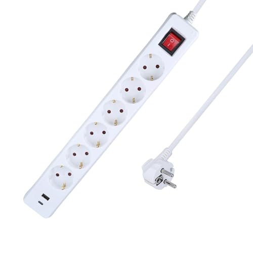 as - Schwabe Multiprise 6 Prises Blanc avec 2 Ports USB... - Tech & Electronics Amazon France à 16.64€