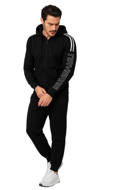 Navigare Tuta uomo full zip in felpa 29607 (Nero, XL) - Mode & Vêtements en promo à 2.50€