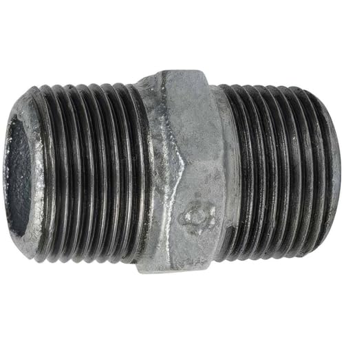 Mamelon Mâle-Mâle en Fonte Malléable Galvanisée - 1/2'' - Bricolage & Outils en promo à 1.40€